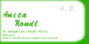 anita mondl business card